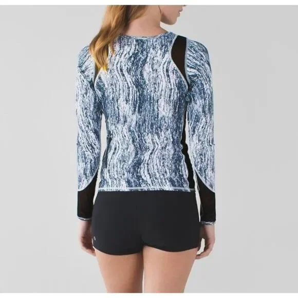 Lululemon Water: Sun Runner 1/2 ZipTexture Twist White Black - Picture 2 of 10